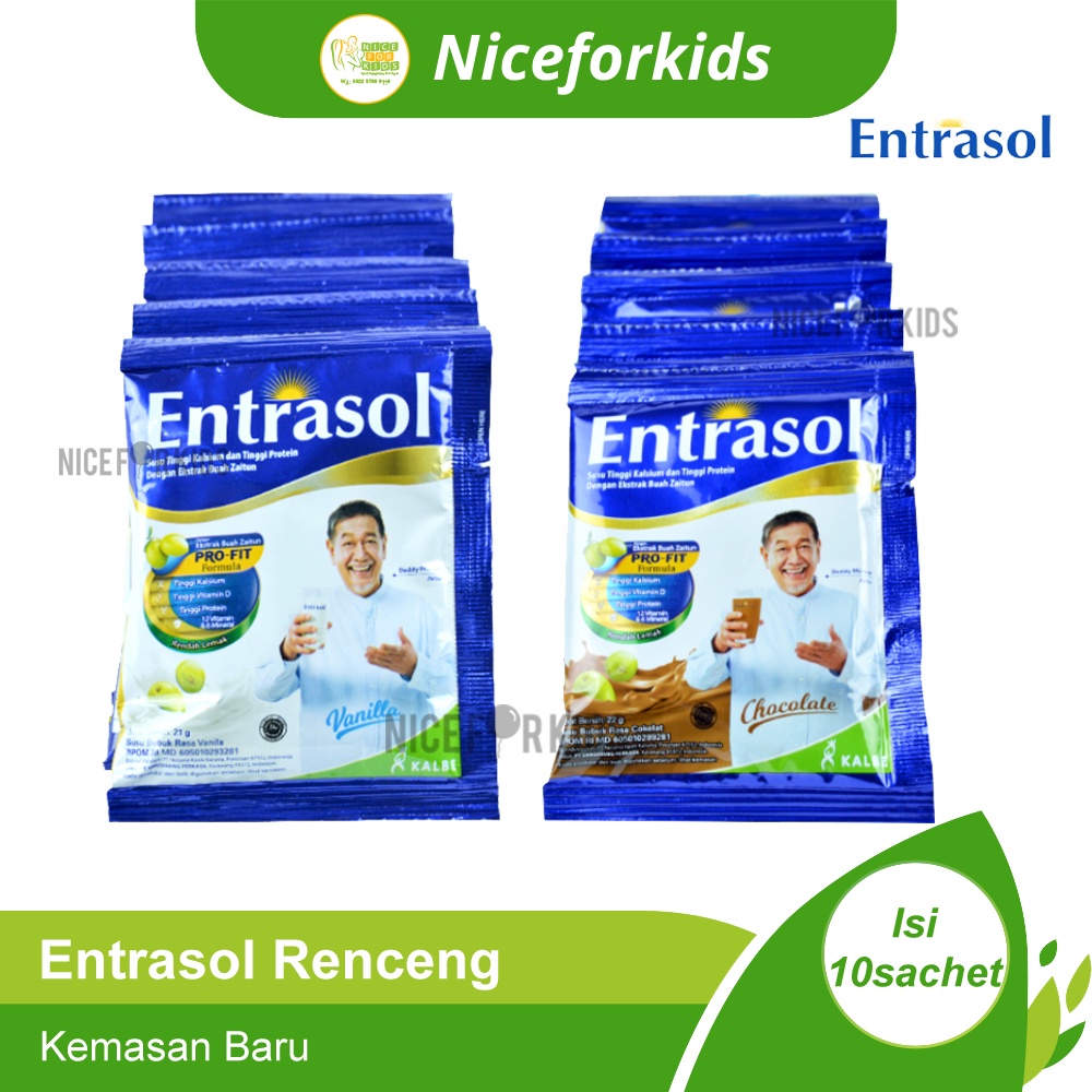 Entrasol Renceng isi 10 Sachet / Susu Bubuk Tinggi Kalsium Membantu Memelihara Kepadatan Tulang