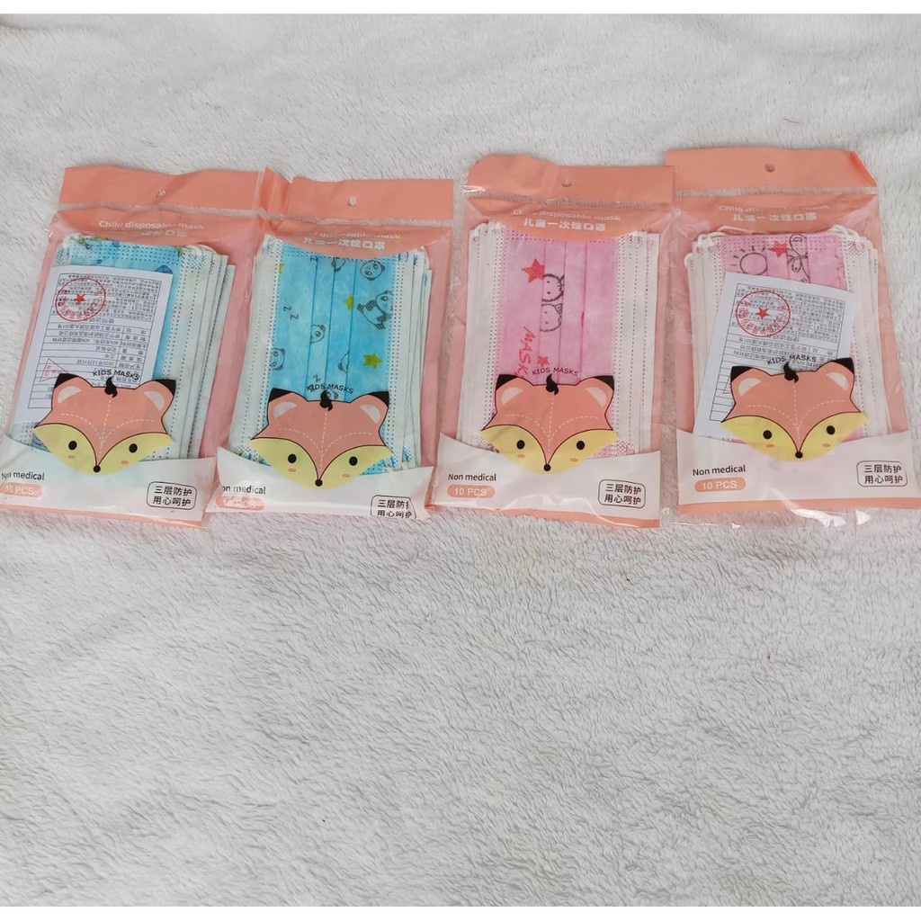 MASKER ANAK 3 PLY ISI 10 PCS / MASKER ANAK