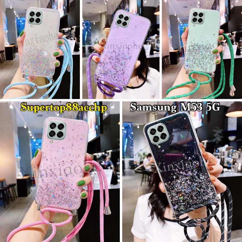 Case Tali Nagita Samsung A03 A03 Core M23 5G M33 5G M52 5G M53 5G Lanyard Glitter Gantungan