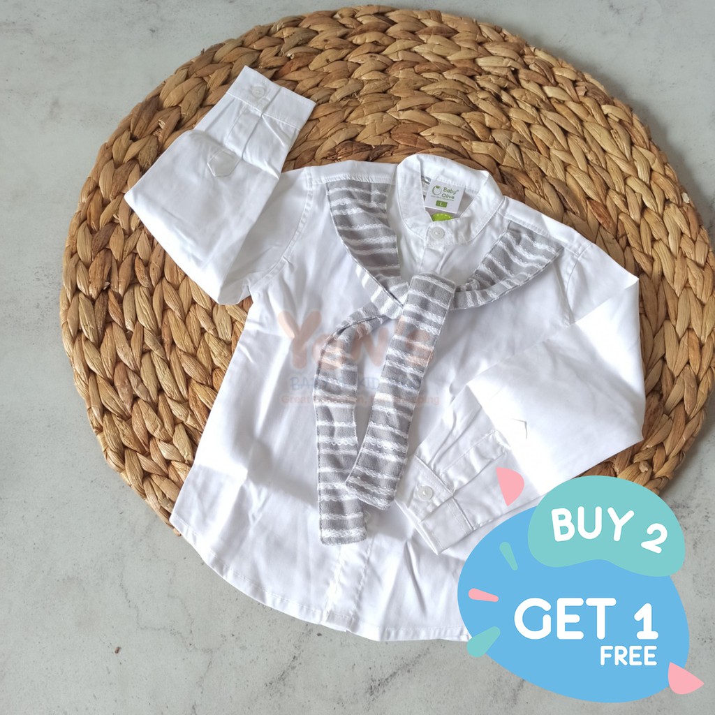 Baby Olive Kemeja  Putih  Anak  Tangan Panjang Syal Shopee 