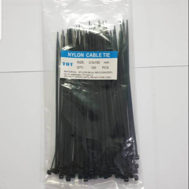 Kabel Ties Tali Sigma Hitam Putih 150mm isi 100 pcs