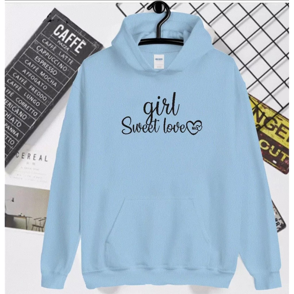 JUMPER HOODIE WANITA GIRL SWEET LOVE TEBAL TERBARU,