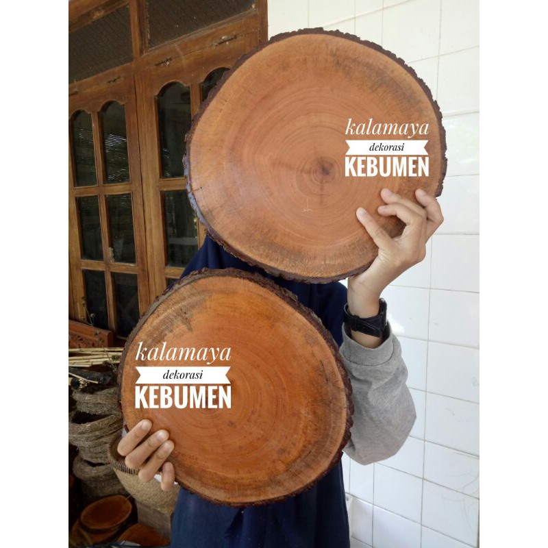 WOOD SLICE JUMBO POTONGAN KAYU DEKORASI  CUSTOM RUSTIC  