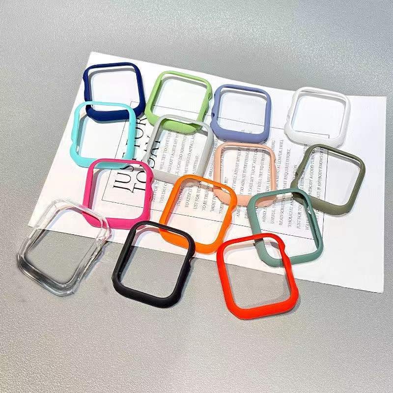 Permen PC cover Untuk For Apple watch Series7 6 SE 5 4 3 Warna-Warni 45MM 41mmcase Pelindung iWatch Bingkai Ultra-Tipis slim fit