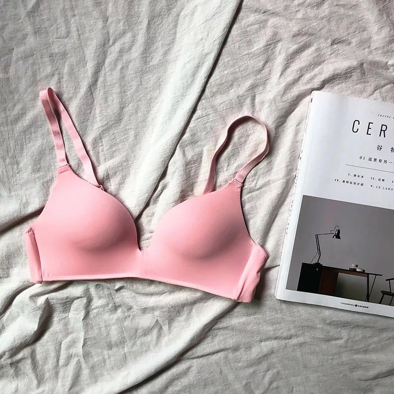 Blackpink Bra Sport Wanita BH Push Up Bra Tanpa Kawat Underwear Seamless 1025-PINK