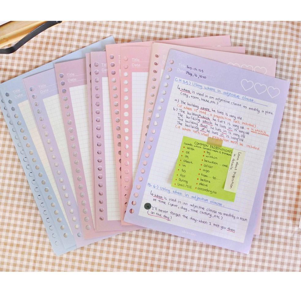 

Super's cepath Loose Leaf Grid 6 Rings | 20 Rings | 26 Rings A5 & B5 Multicolor Pastel Gaya korea O7