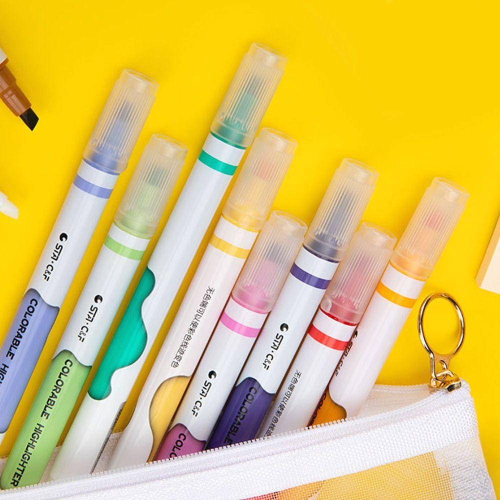 Preva 10PCS/Set Fluorescent Marker High Quality Alat Gambar Berubah Warna Ajaib