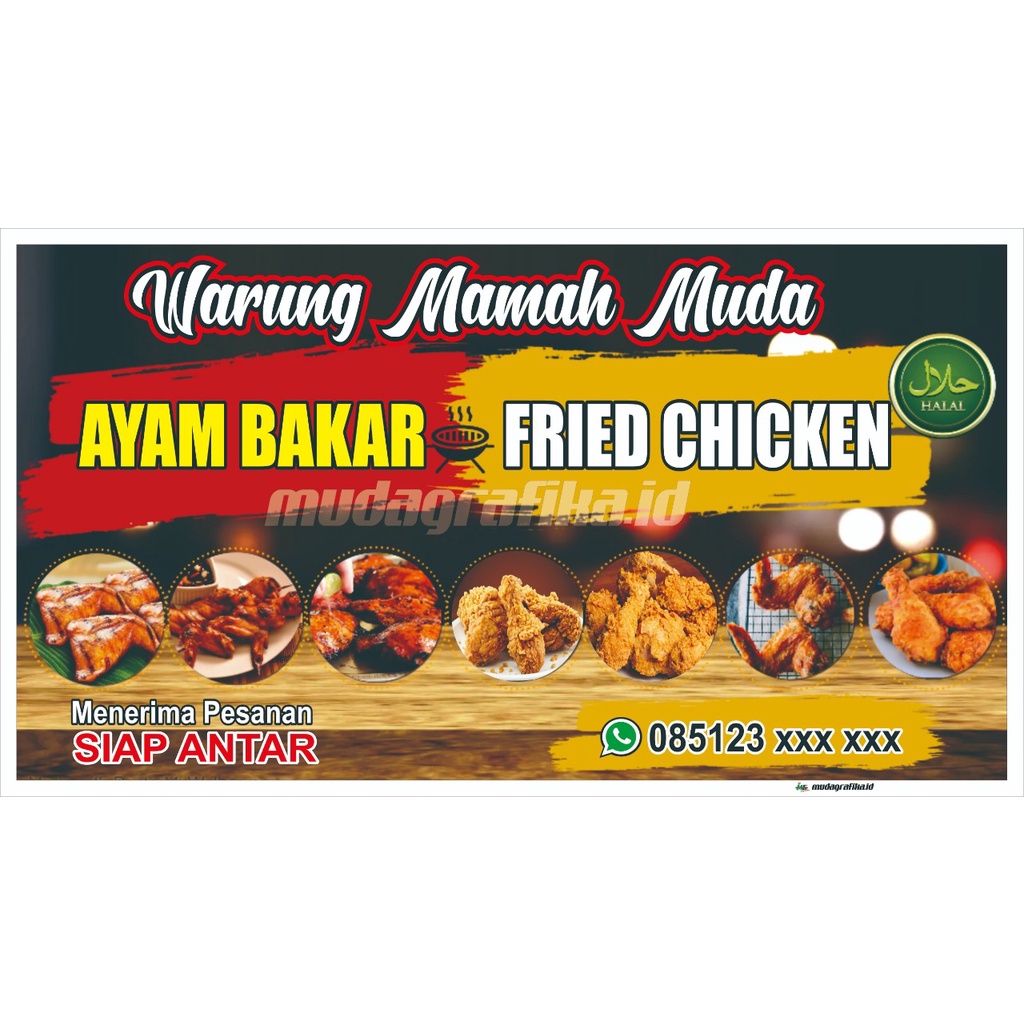 Spanduk/banner ayam bakar/fried chicken 120x60