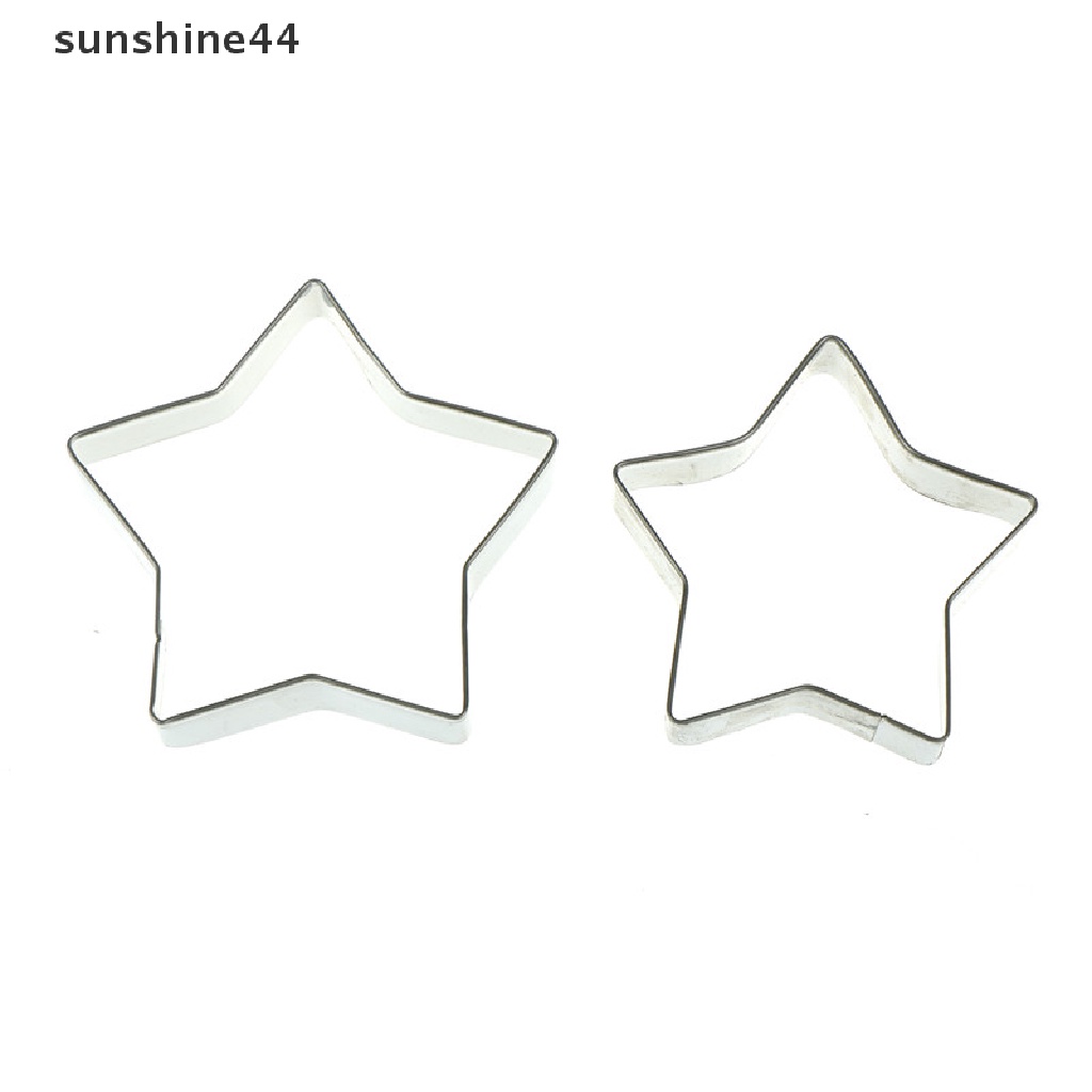 Sunshine 5pcs Cetakan Pemotong Kue / Biskuit diy Bentuk Bintang Bahan stainless steel