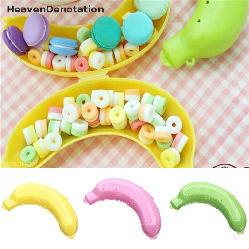 [HeavenDenotation] Cute 3 Colors Fruit Banana Protector Box Holder Case Lunch Container Storage