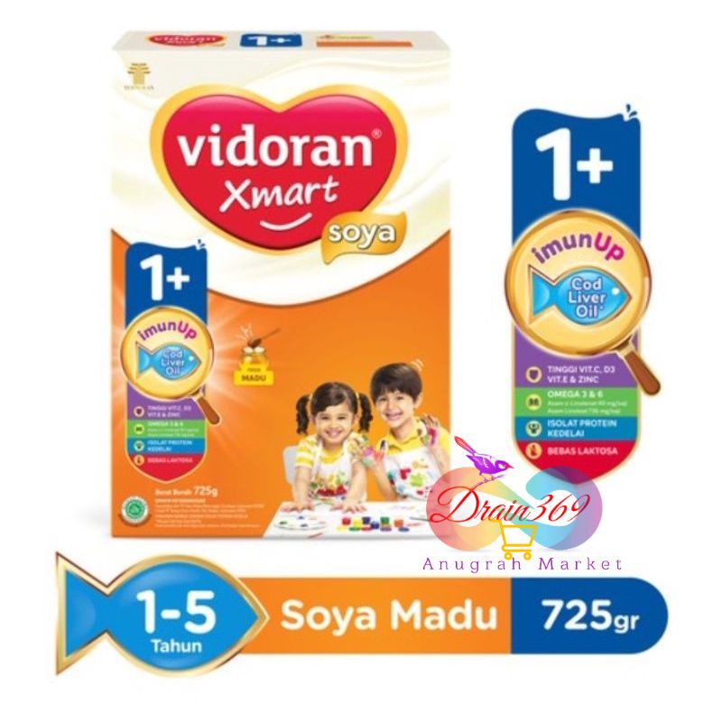 Vidoran Xmart Soya 1+ Madu 725gr exp Nov 2024