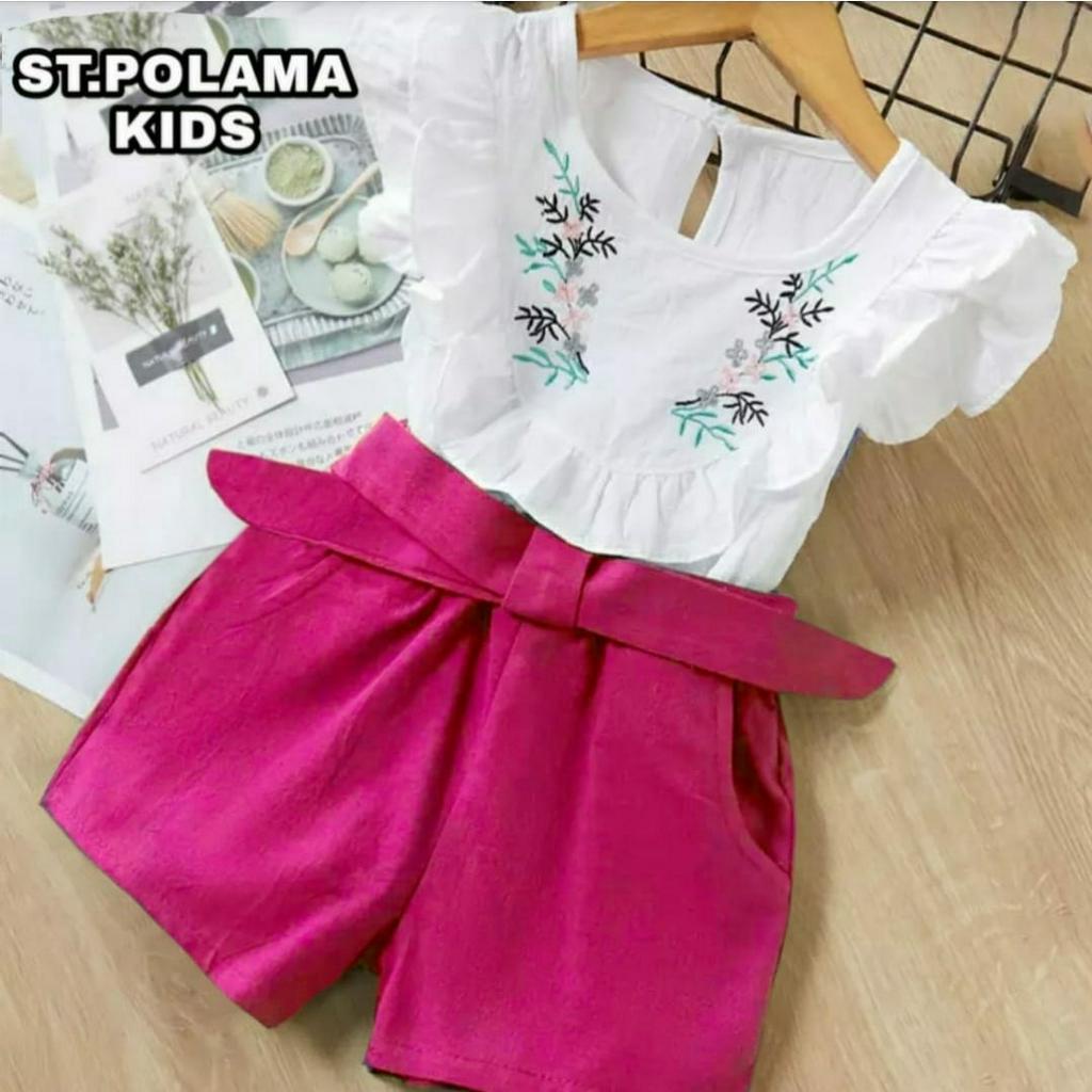 PCS SET POLAMA KID BAHAN BABYTERRY FE SETELAN ANAK PEREMPUAN 3 UKURAN S M L