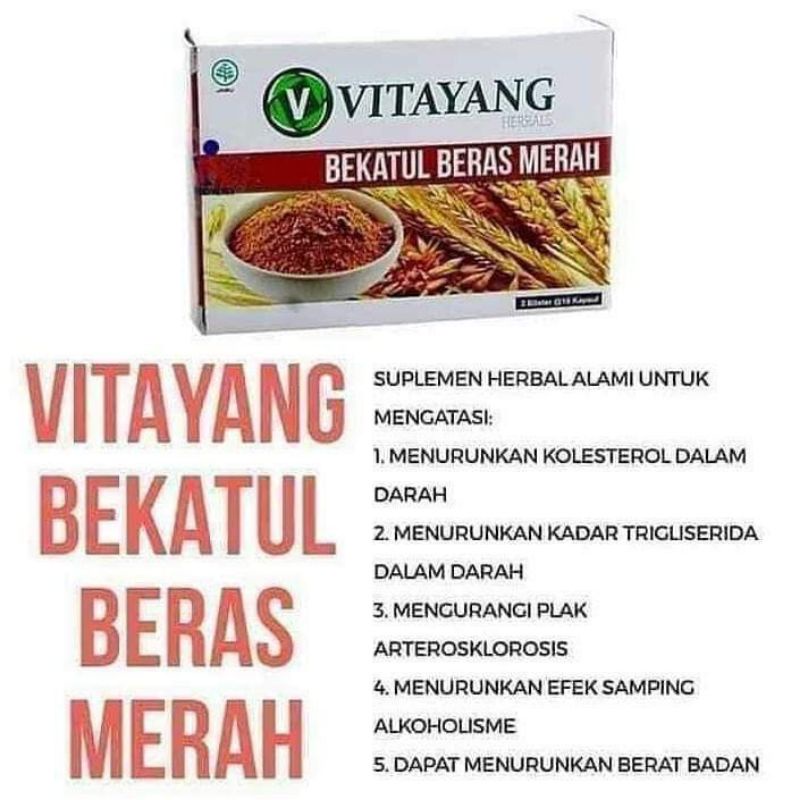 Vitayang Bekatul Beras Merah Obat Herbal kolesterol dan Darah tinggi suplemen kolesterol alami kk Indonesia