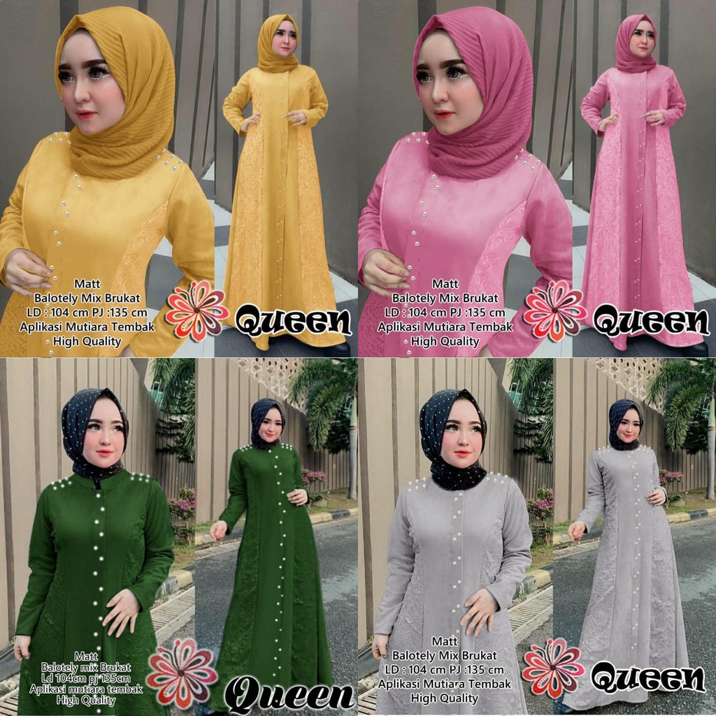 COD ✔ MAXI DRESS QUEEN / MAXI QUEEN MUTE MUTIARA LD104 / PAKAIAN WANITA MUSLIM / FASHION HIJAB