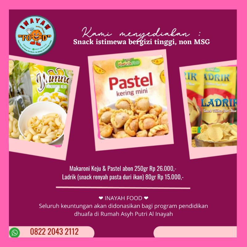 

Ladrik (snack pasta tulang ikan) gurih tanpa MSG