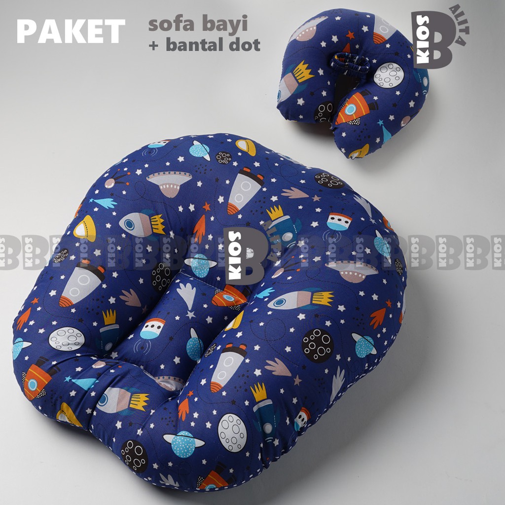 PAKET TEMPAT TIDUR KASUR BAYI 2in1 MULTIFUNGSI SOFA BAYI + BANTAL DOT BAYI