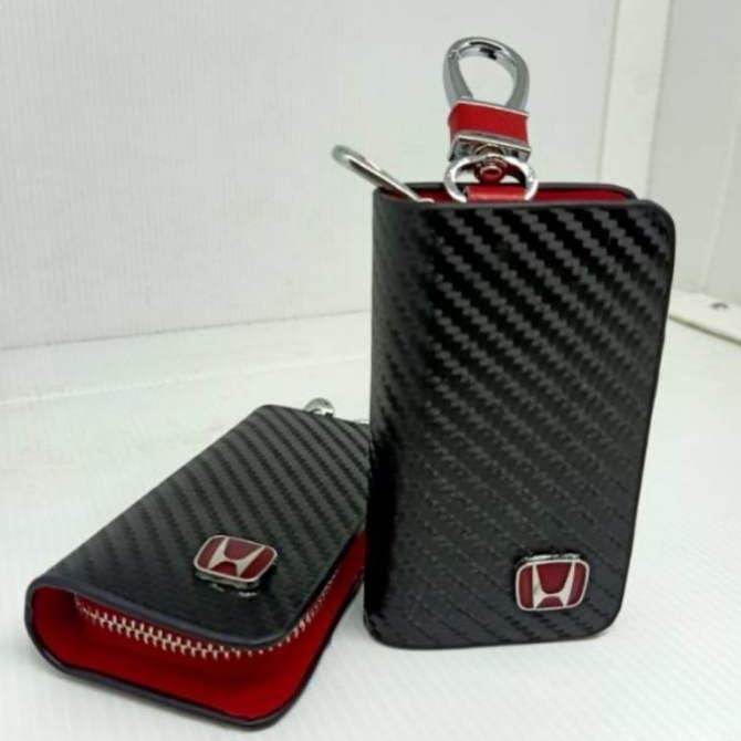 Dompet Stnk Carbon Universal Logo Honda Toyota Mitsubishi Nissan Suzuki Wuling Gantungan Kunci STNK