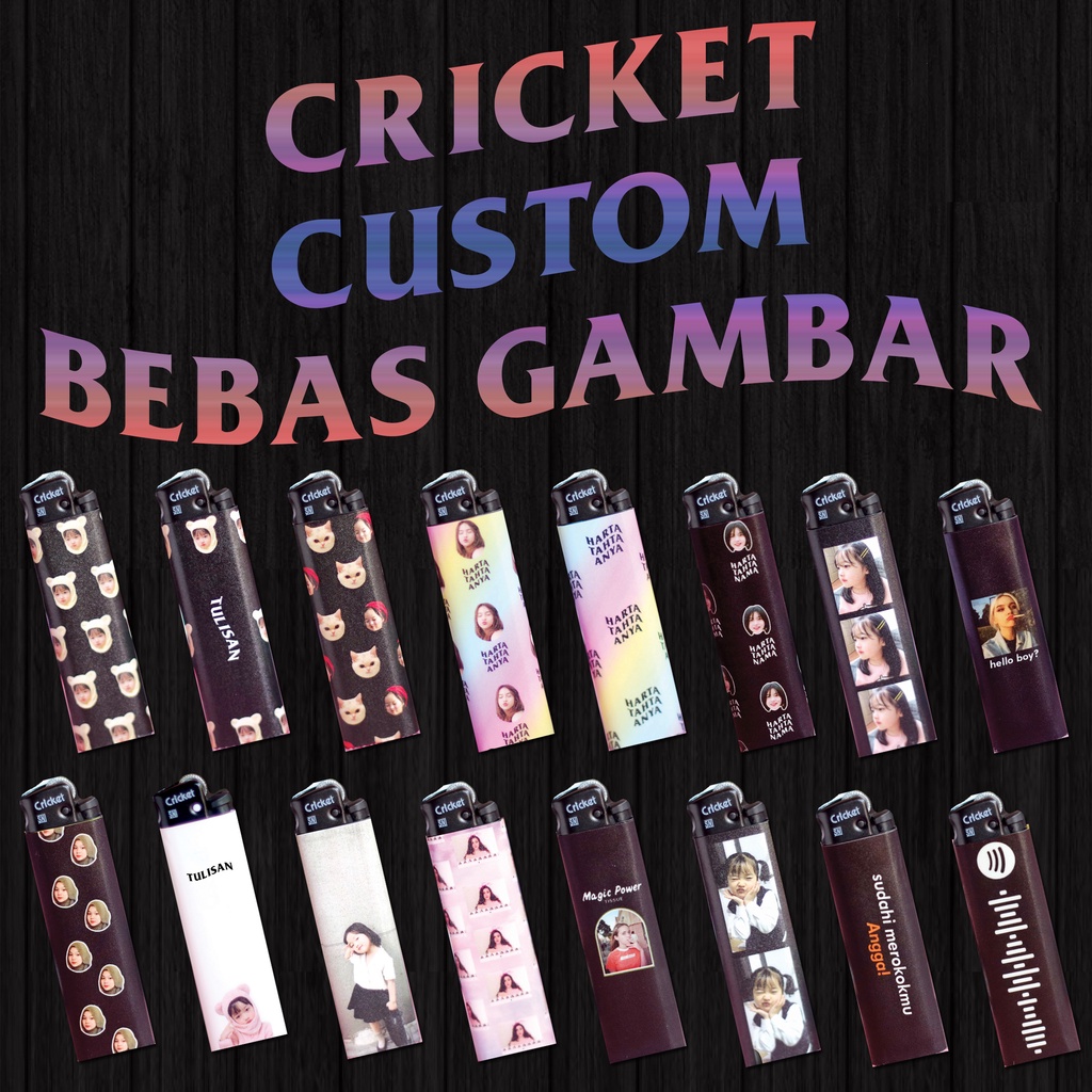 [Bisa COD] korek cricket mancis custom (gambar bebas, tidak ada minimal order)