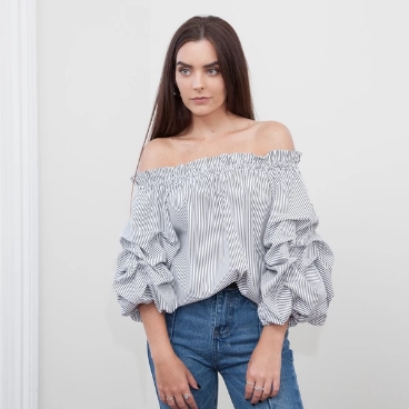 HELLO PARRY Donna Off Shoulder Ruffles Top