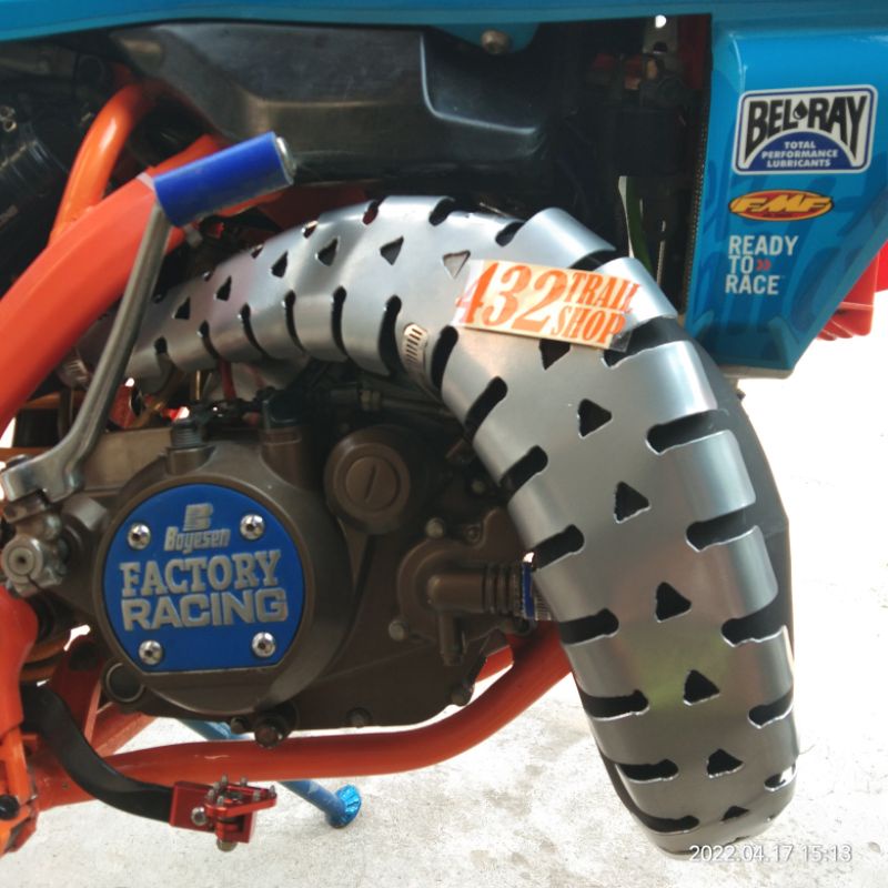 cover pelindung pengaman leher perut knalpot ninja 2tak trail ktm husqvarna gasgas costom