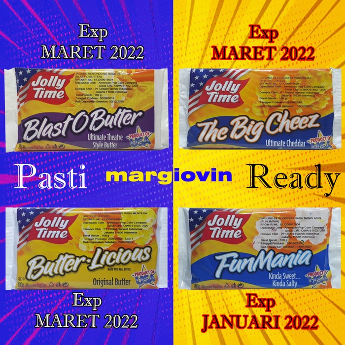 

NEW Harga PROMO - Popcorn JOLLY TIME - Aneka Rasa Popcorn - The Big Cheese