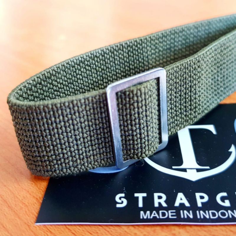 Tali Strap Jam Tangan Strap Guy Elastic Nato Watch Green Army