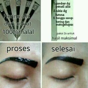 2 PCS - TATTO PEWARNA TATO ALIS HALAL EYEBROW HENA BULU NON PERMANEN