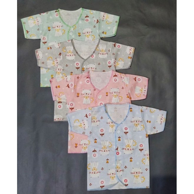 Baju Bayi Lengan Pendek SNI Y-Lin Warna PASTEL Size Newborn 100% Katun Halus Atasan Bayi Baru Lahir Lengan Pendek SNI Y-Lin