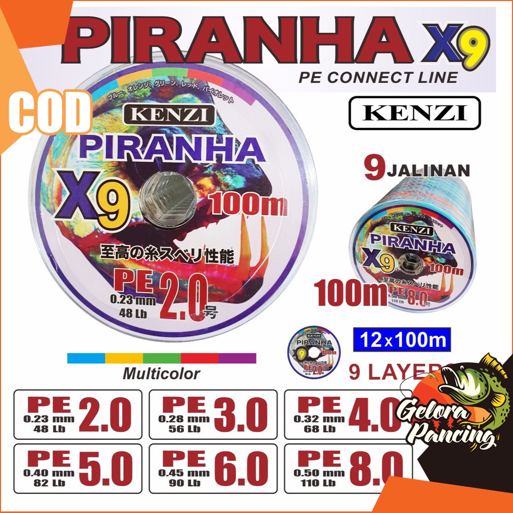 SENAR PANCING PE KENZI PIRANHA X9