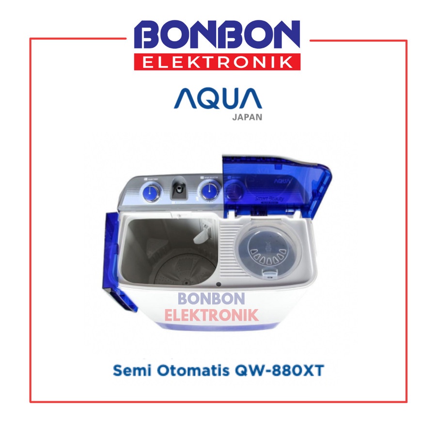 AQUA Mesin Cuci 2 Tabung 8KG QW-880XT / QW 880 XT / QW880XT