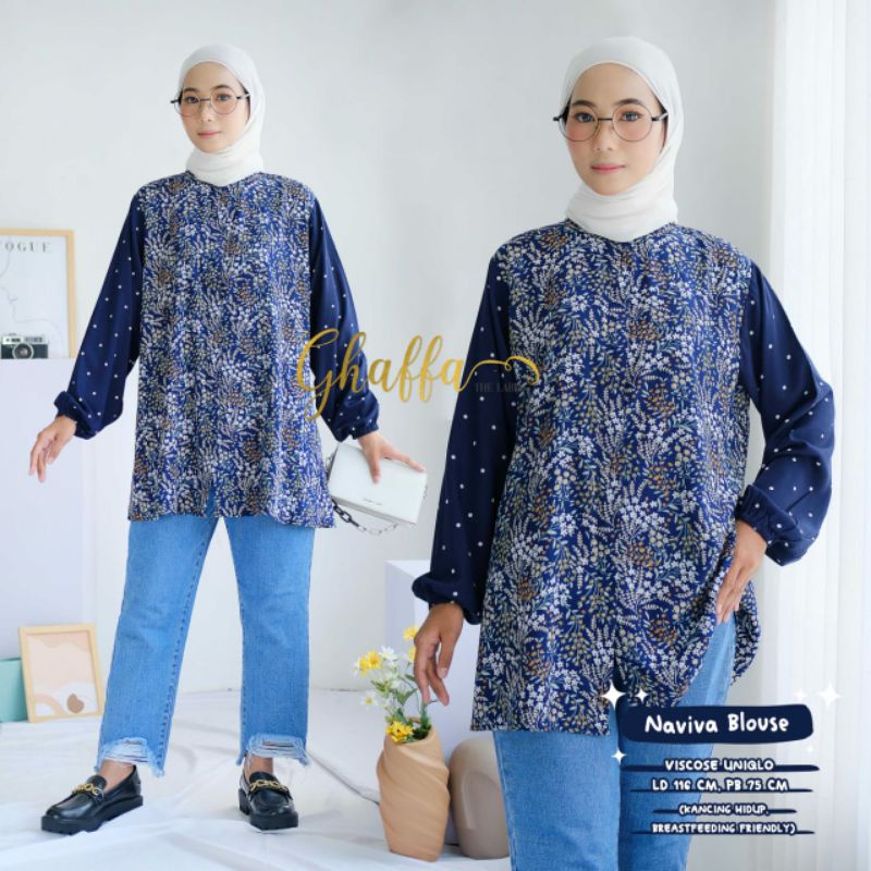 BELIZA BLEMI KIVI DILRA JAVAS KENAI KIMIKO LINSKI MIMA NAVIVA NEINA PAKITA PINTA REIVE RUMI POPITA ROMERI SYANINA BLOUSE BY GHAFFA | BAJU ATASAN BLOUSE JUMBO PREMIUM MOTIF POLKADOT BUNGA ABSTRAK OOTD KOREA STYLE KEKINIAN-Naviva
