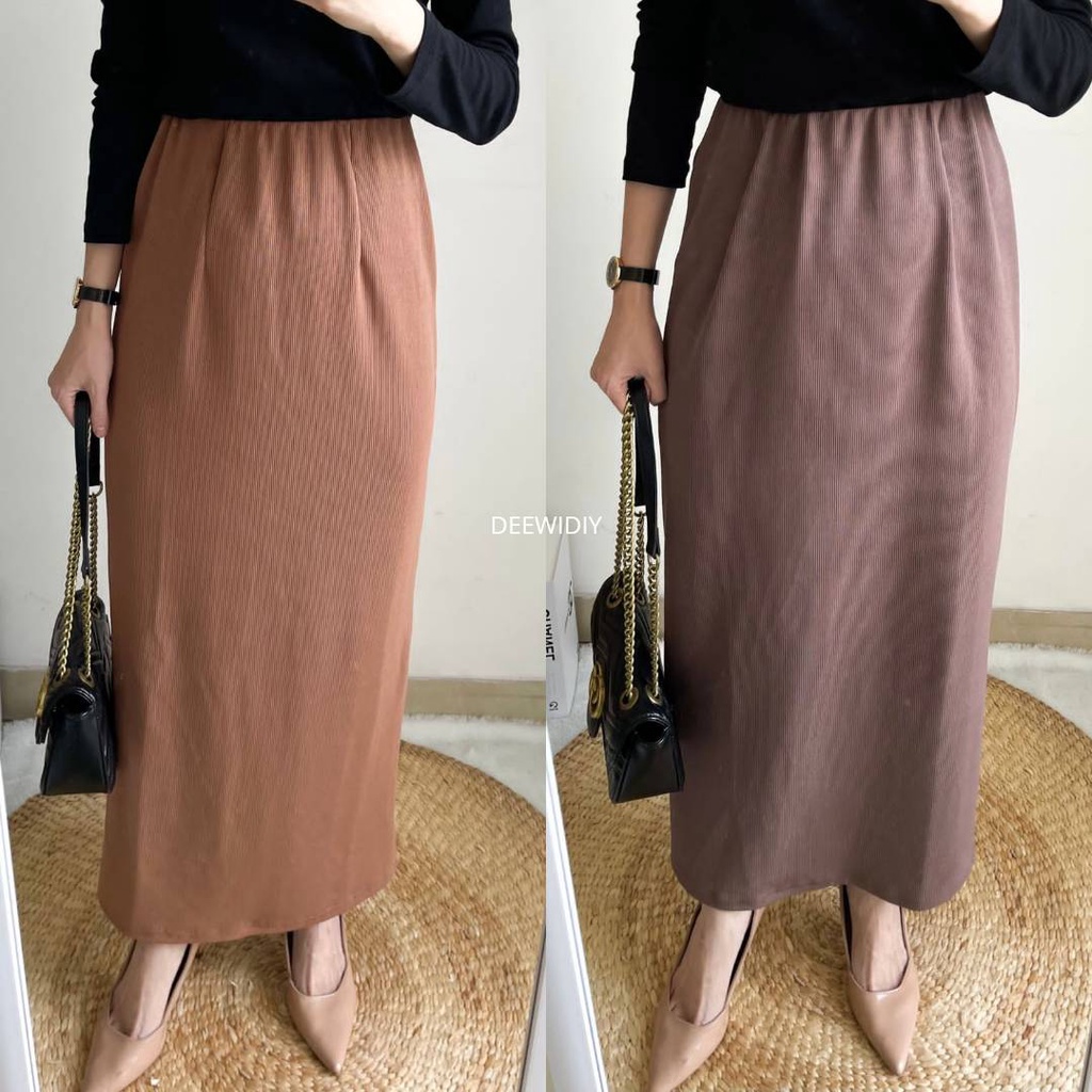 ROK SPAN KNIT PREMIUM ROK SPAN PANJANG ROK KERJA WANITA - KIRANA SKIRT DEEWIDIY