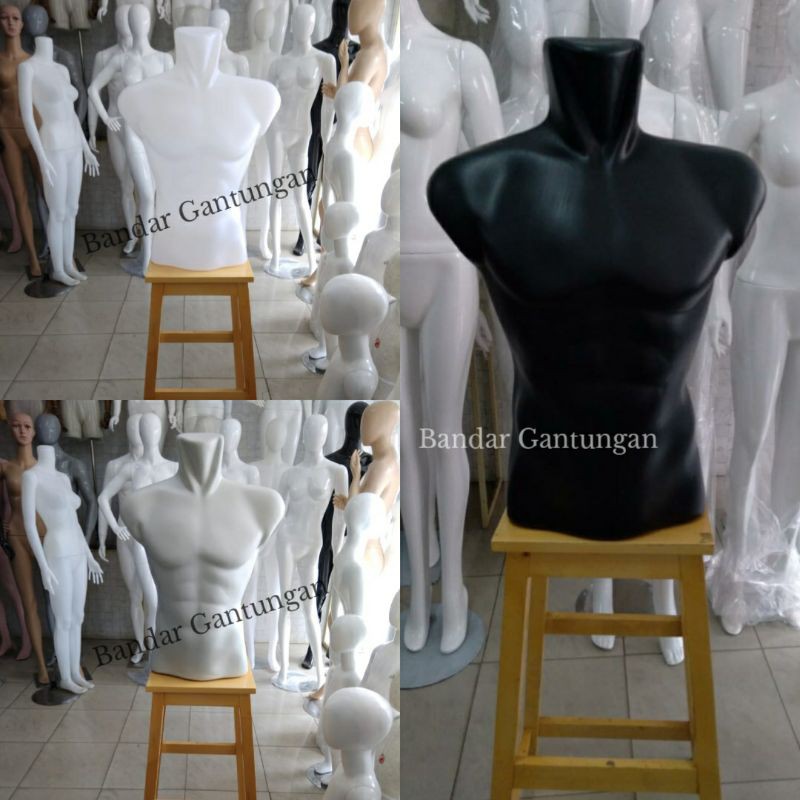 Manekin Body Laki Laki/Manekin Otot Plastik Display Baju Kaos/Patung Pria  Setengah Badan(BH)
