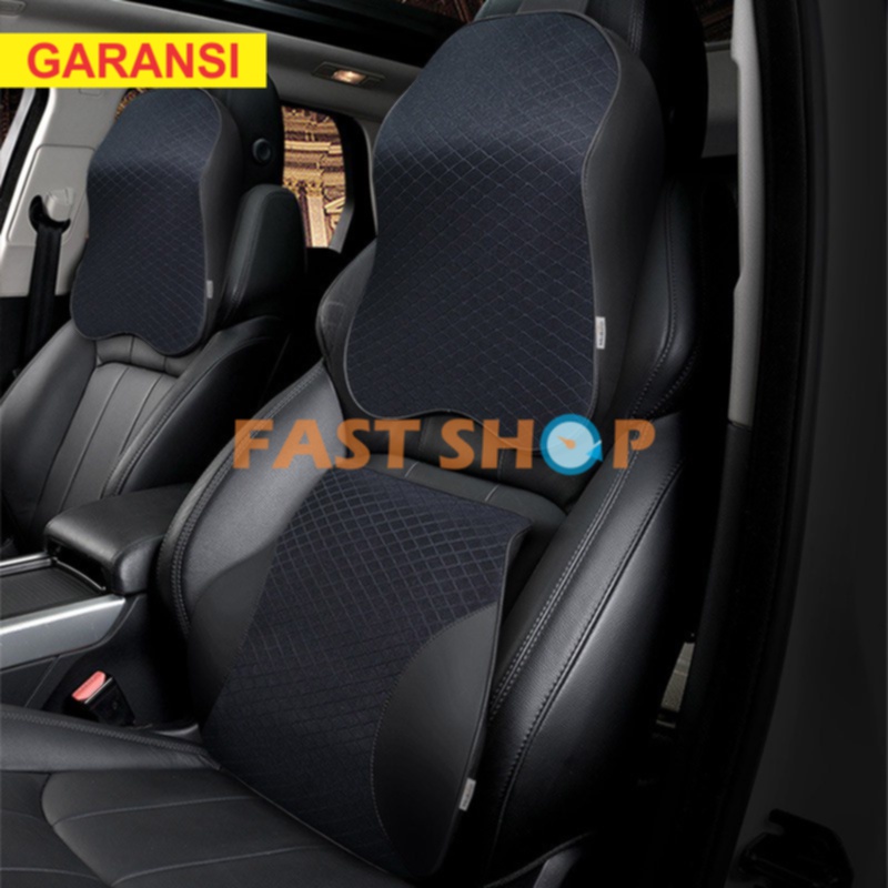 Bantal Mobil Bantal Leher Mobil Bantal Puggung Mobil Memory Foam Katun Linen Car Neck Back Pillow