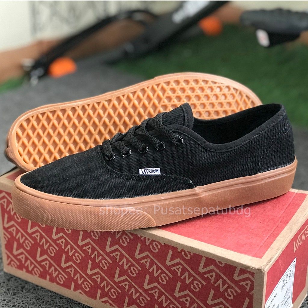 (BAYAR DITEMPAT) VANS AUTHENTIC GUM 4 WARNA BLACK NAVY MAROON GREY WAFFLE DT