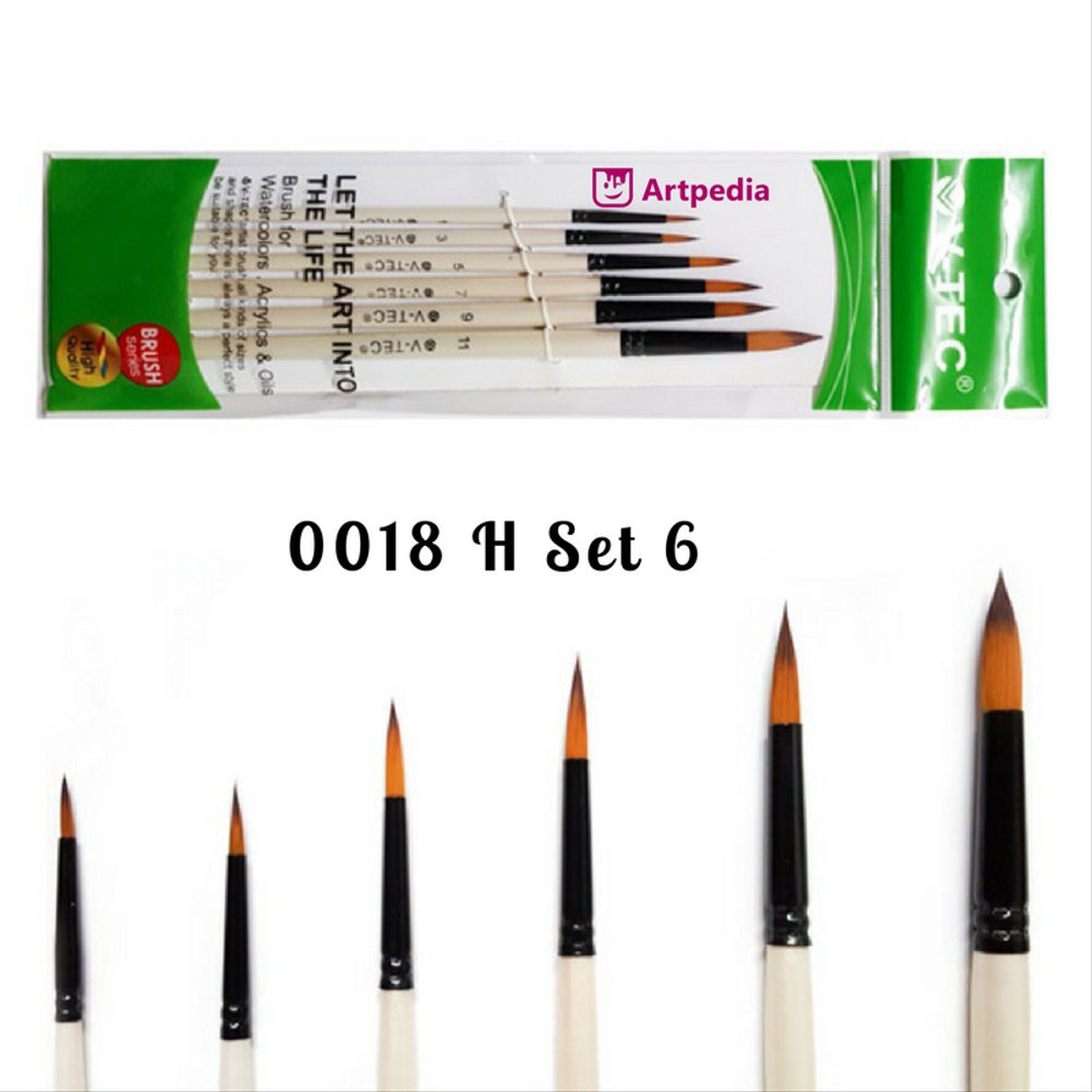 

Jual V-Tec Round Brush 0018H Set 6 - Kuas Lukis Set 6 Berkualitas