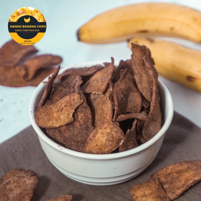

Keripik pisang rasa cokelat