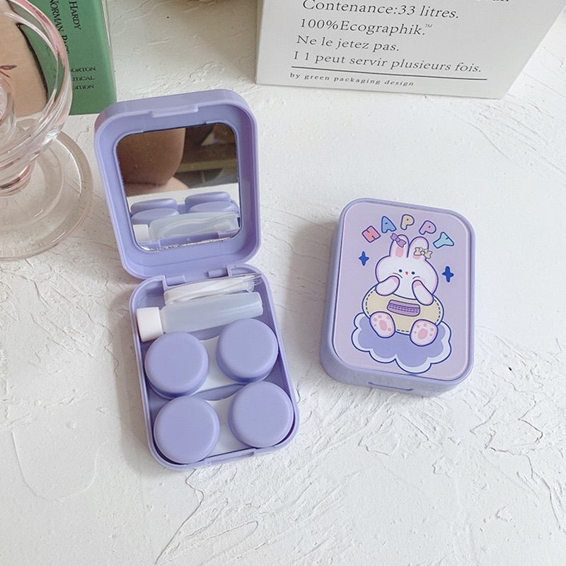 KOTAK TEMPAT SOFTLENS, KAIDA MINI, SOFTLENS CASE, ADA CERMIN DIKOTAK TEMPAT SOFTLENS PREMIUM SOFTLEN SOFLEN KARAKTER BEAR,FLOWER/ PREMIUM SOFTLENS CASE TRAVEL KIT MINI WADAH SOFLENS