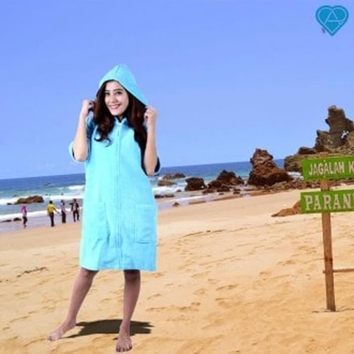 Jaket Handuk Microfiber Size M - Aqua Blue