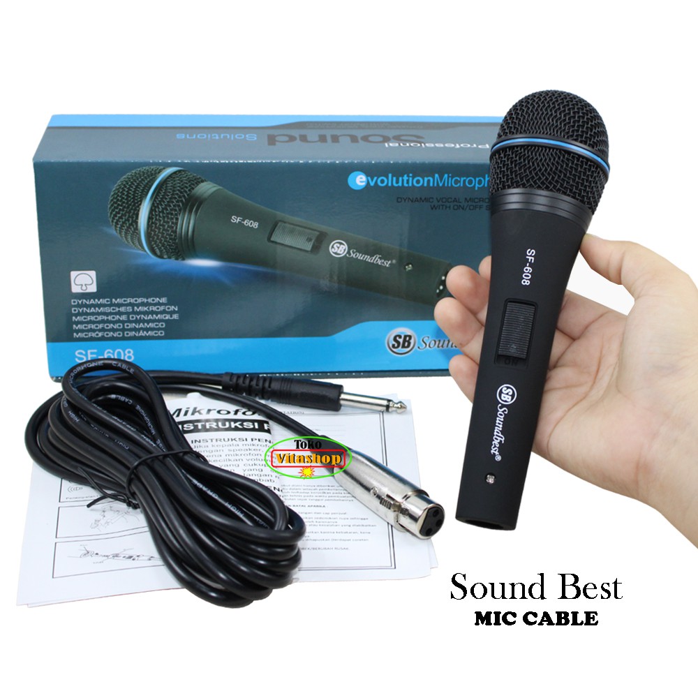 Microphone Kabel Soundbest SF-608 Mik Cable Evolusion Mikropon Vocal Dynamic