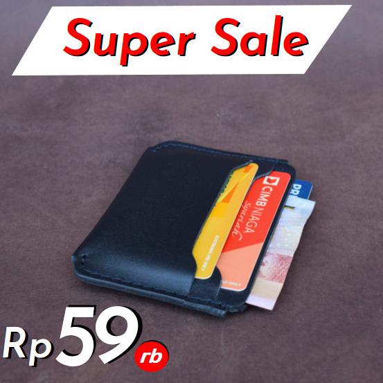 

Office & Stationery | Document Organizer | Dompet Pria Kulit Asli Handmade Card Holder Leather Black | Best Seller