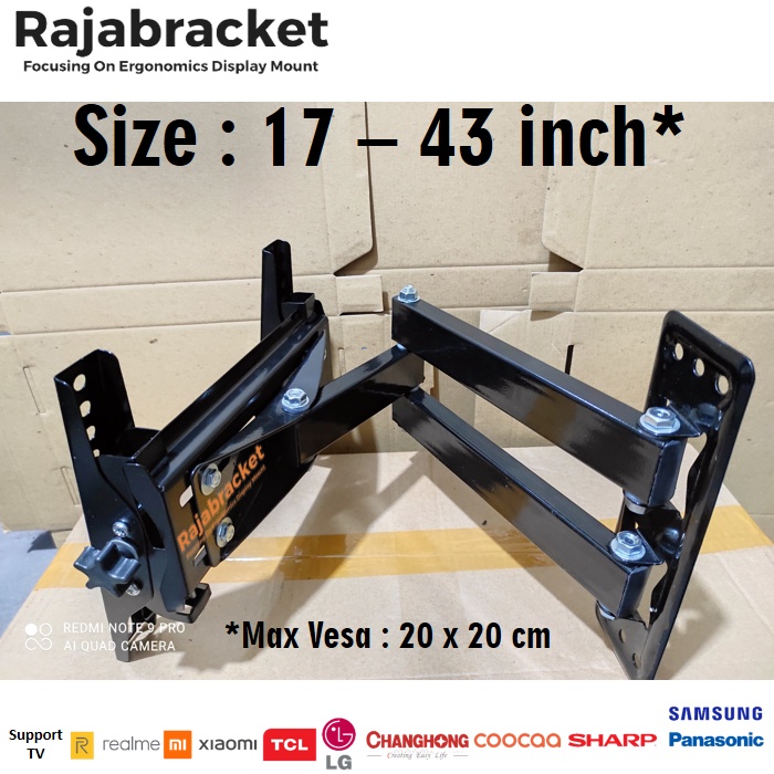 Braket tv | Breket tv | Bracket tv swivel 22 24 27 32 40 inci, Bracket tv Sharp, TCL, Changhong