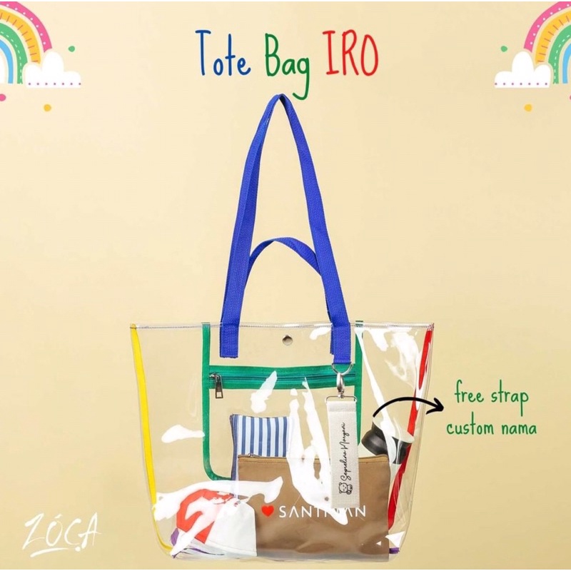 PVC TOTE BAG IRO ( FREE CUSTOM NAMA ) TAS JELLY / TAS WANITA / HAND BAG / TOTE BAG