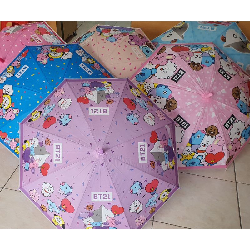 Payung Anak karakter Motif Bt21 8 Sisi