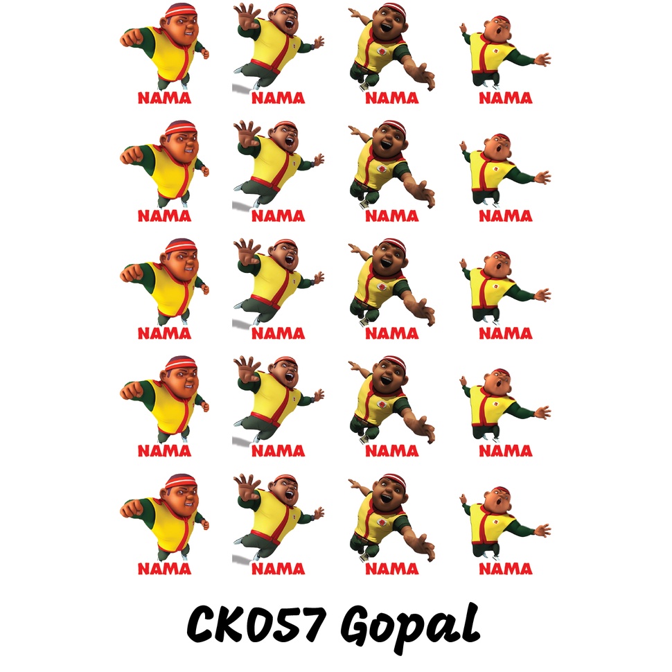 

Sticker Nama Cutting Label Waterproof Tahan Air Gopal (CK057)