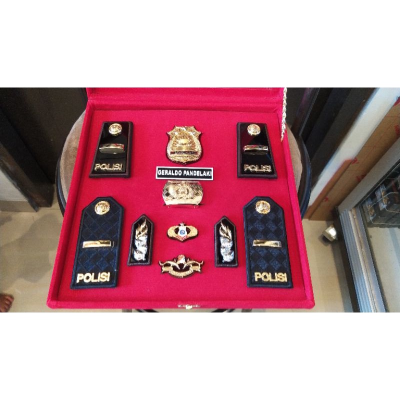 (COD) SATU SET PANGKAT PDH IPDA LIST HITAM,PDU IPDA LIST HITAM + BOX MIKA - EXCLUSIVE