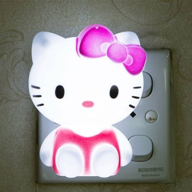 hiasan kamar   lampu tidur anak lucu bentuk hello kitty
