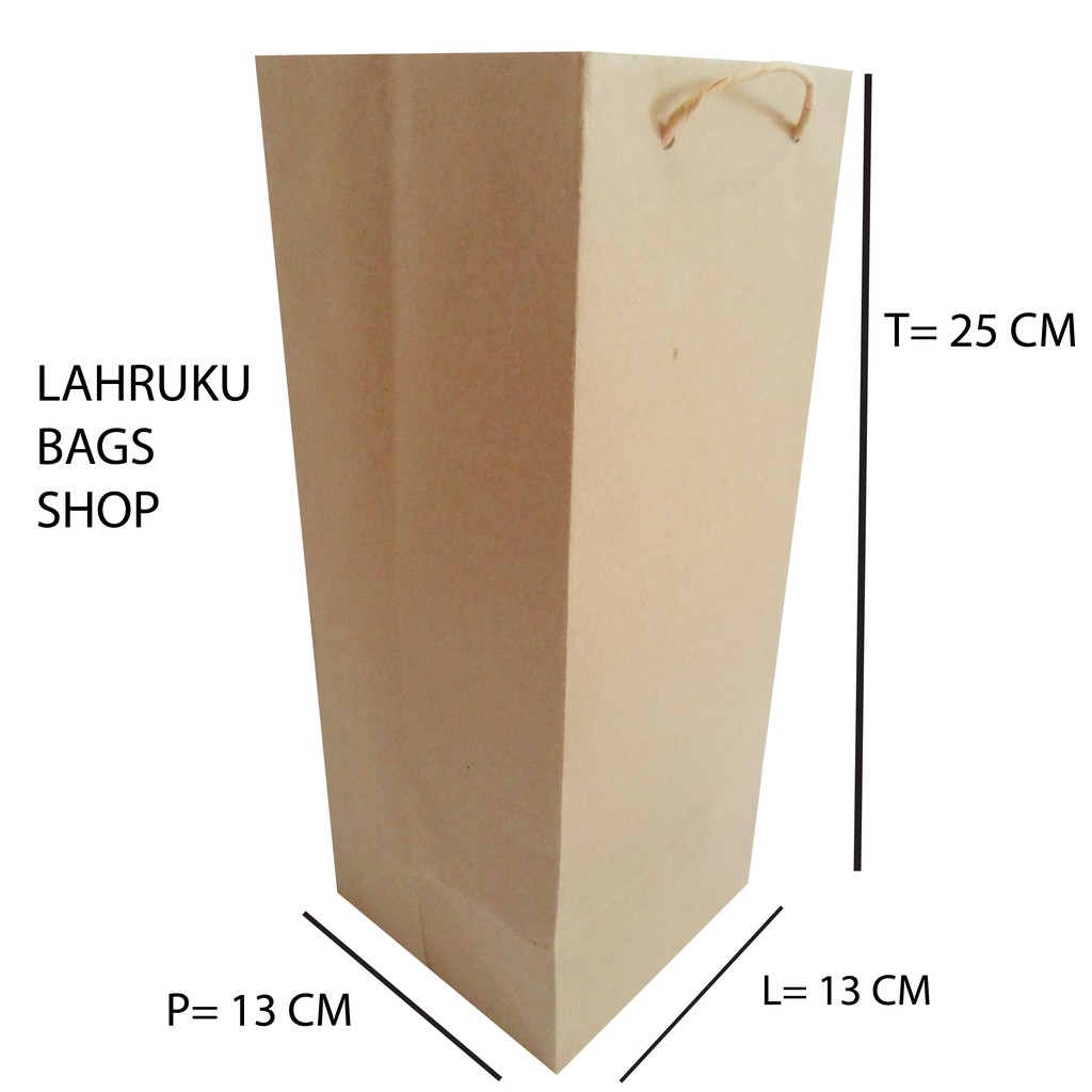 

Paper Bag Polos Kraft Coklat Ukuran PLT 13x13x25 Bagus Kuat Murah Berkualitas Cocok Buat Bungkus