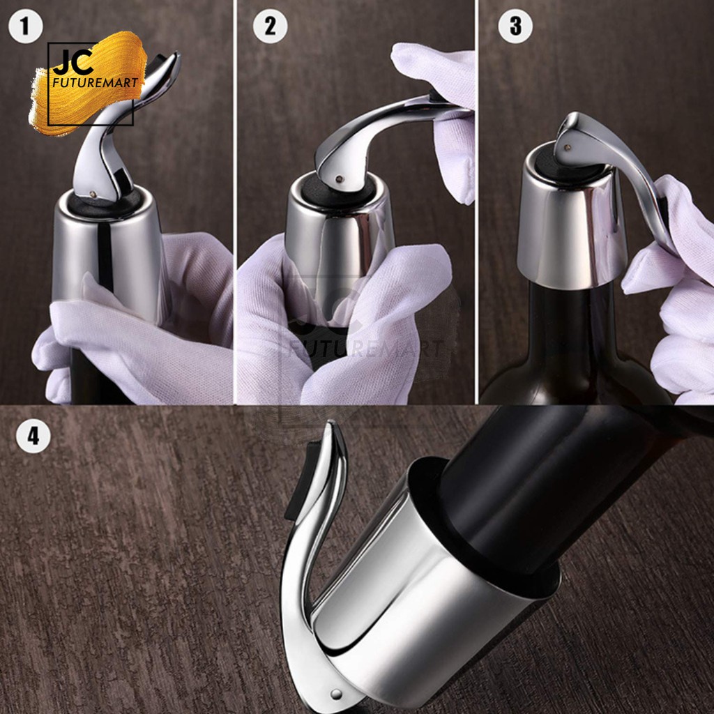 TUTUP BOTOL WINE | VACUUM WINE BOTTLE STOPPER STAINLESS STEEL