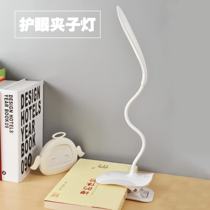 r3w LED Eye Protection Desk Lamp Clip B14 / Lampu Meja Belajar - White